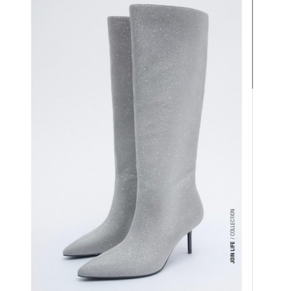Zara sparkly pull on boots - NWT